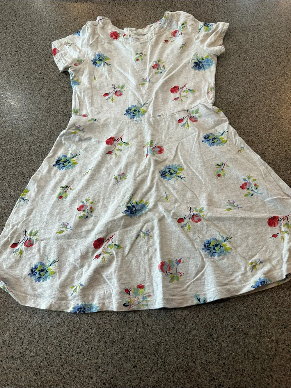 GAP White Dress with Blue & Red Floral Print